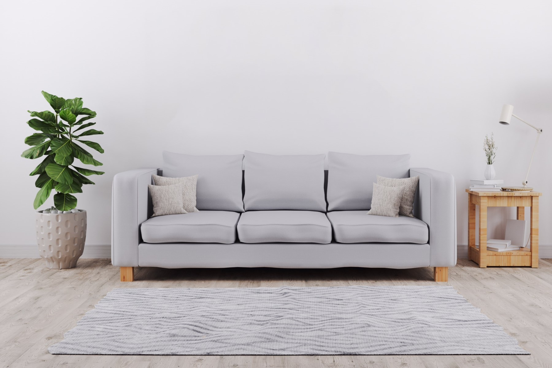 clean-gray-couch-front-view