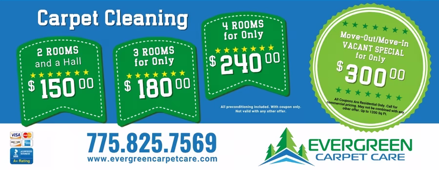 evergreen carpet cleaning pricing august 2026